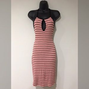 Pink and Black striped dress